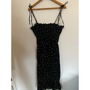 Top Shop Dress Sundress Black With Flowers Size M